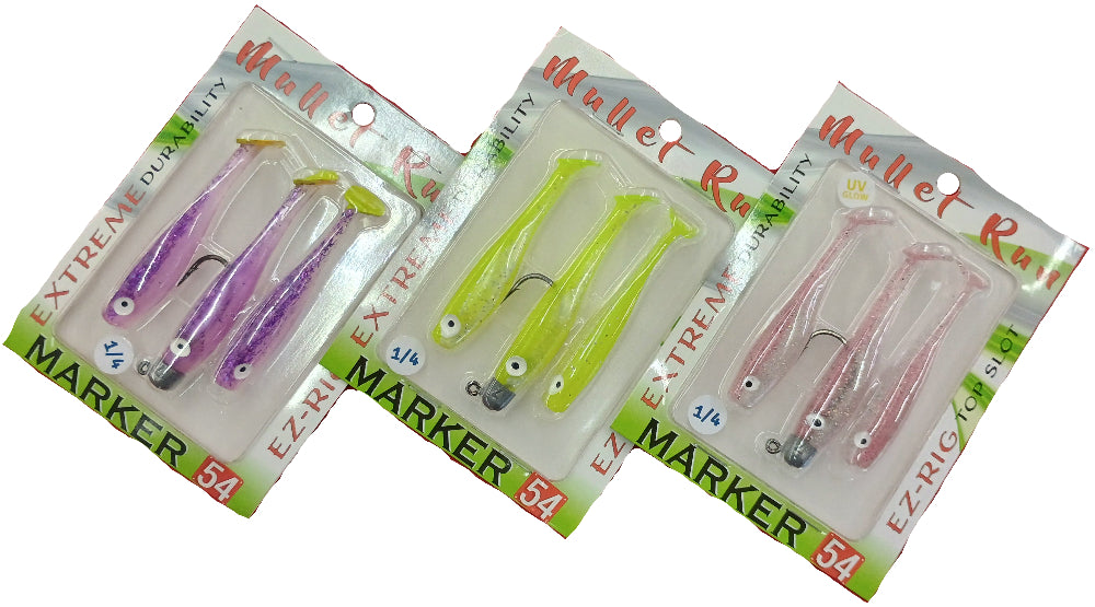 Marker 54 Mullet Run Soft Lure + Hook Rig - 3 pc.