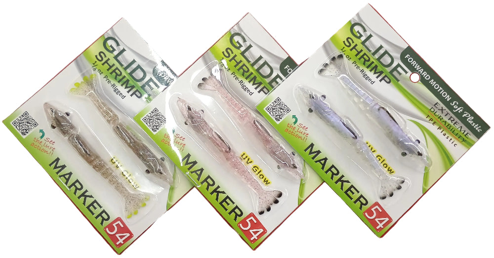 Marker 54 Glide Shrimp Soft Lure + Hook Rig - 2 pc.