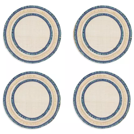 Joanna Buchanan Ruffle Edge Abaca Straw Coasters - 4 pc.