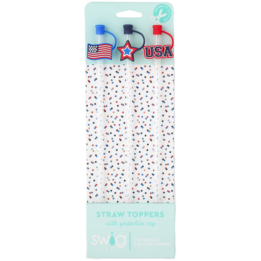 Swig Silicone Straw Toppers + Straws - 6 pc.