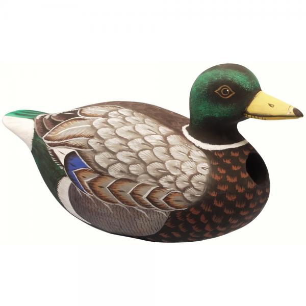 Songbird Handcarved Albesia Wood Mallard Birdhouse - 12.2" x 4.95" x 5.9"
