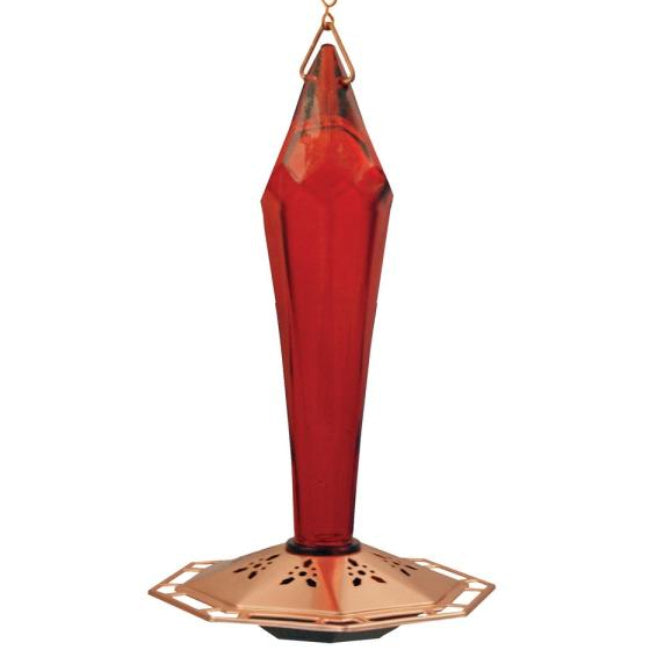 Songbird Faceted Glass Crystal-Shaped Hummingbird Feeder - 6 oz.