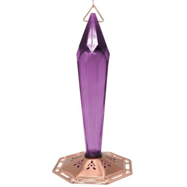 Songbird Faceted Glass Crystal-Shaped Hummingbird Feeder - 6 oz.