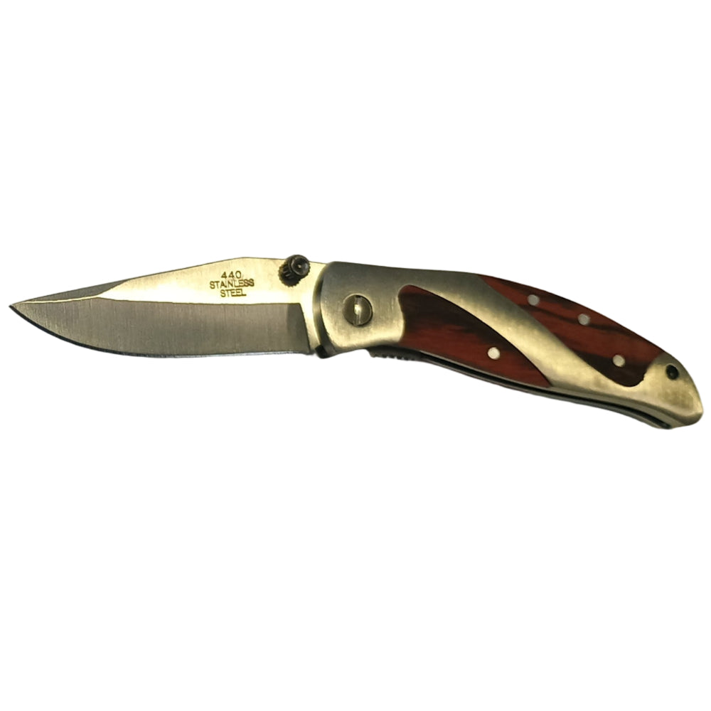 Marlin Stainless Steel w/ Cherry Wood Inlay Pocket Knives