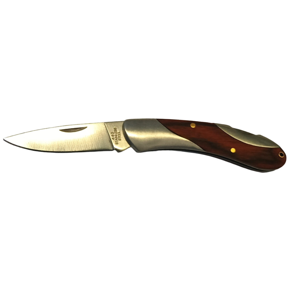 Marlin Stainless Steel w/ Cherry Wood Inlay Pocket Knives