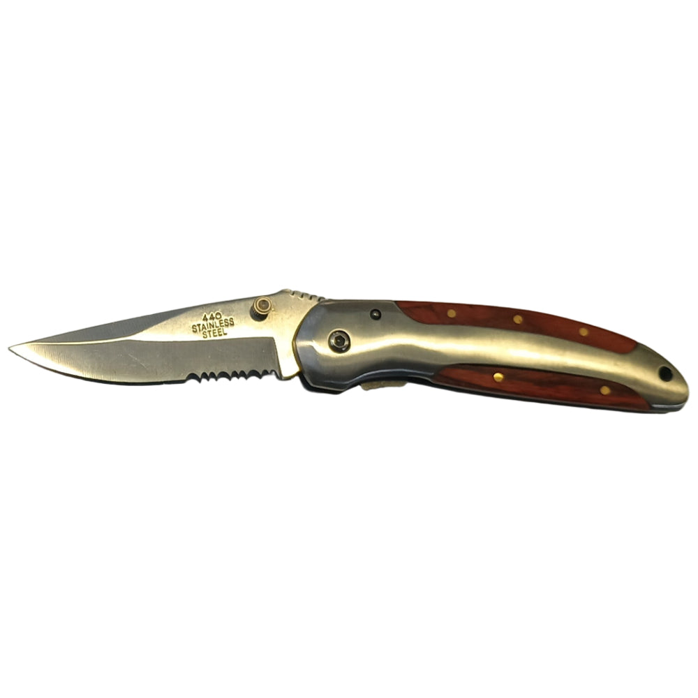 Marlin Stainless Steel w/ Cherry Wood Inlay Pocket Knives