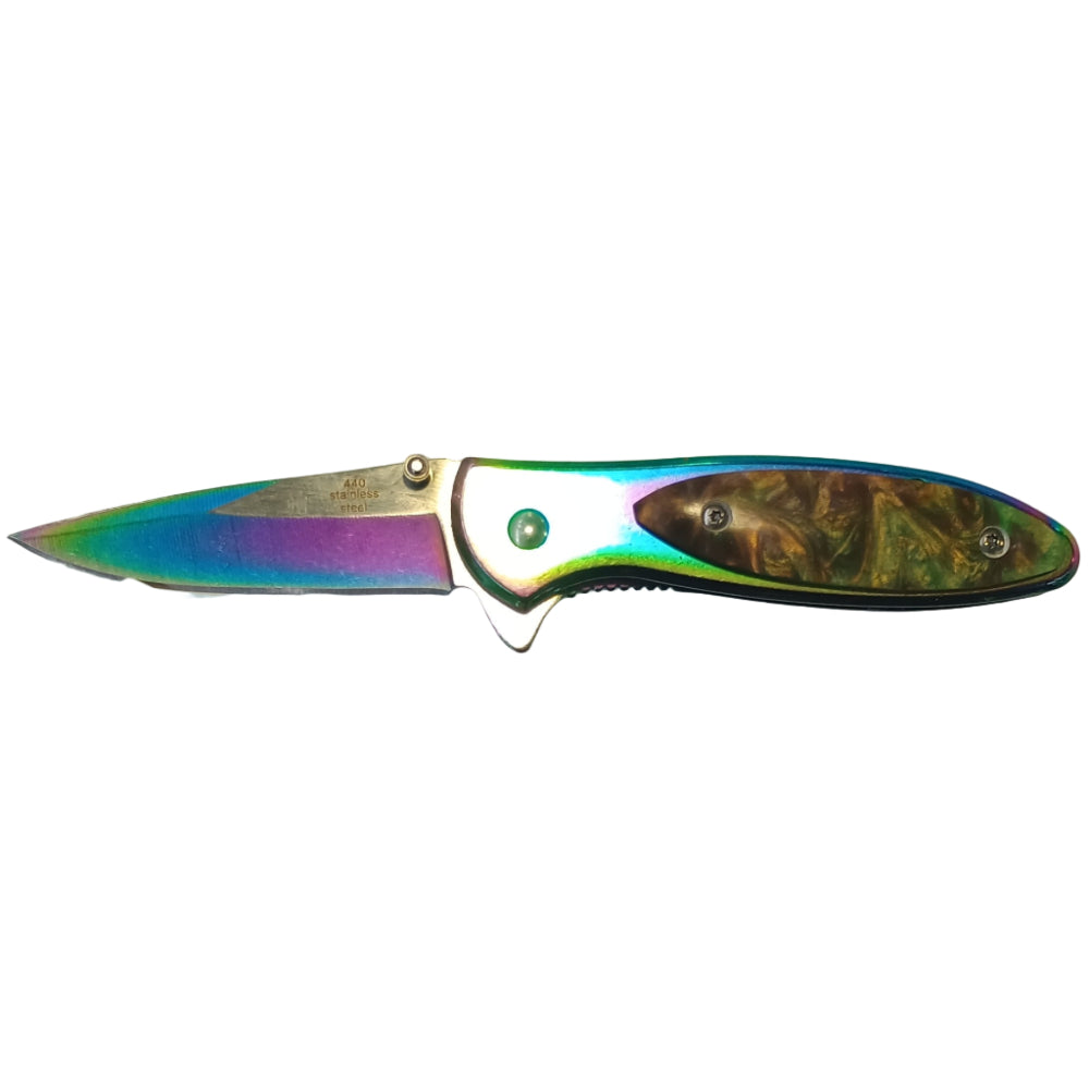 Marlin Titanium-Finish Stainless Steel Folding Knife - 2.5"
