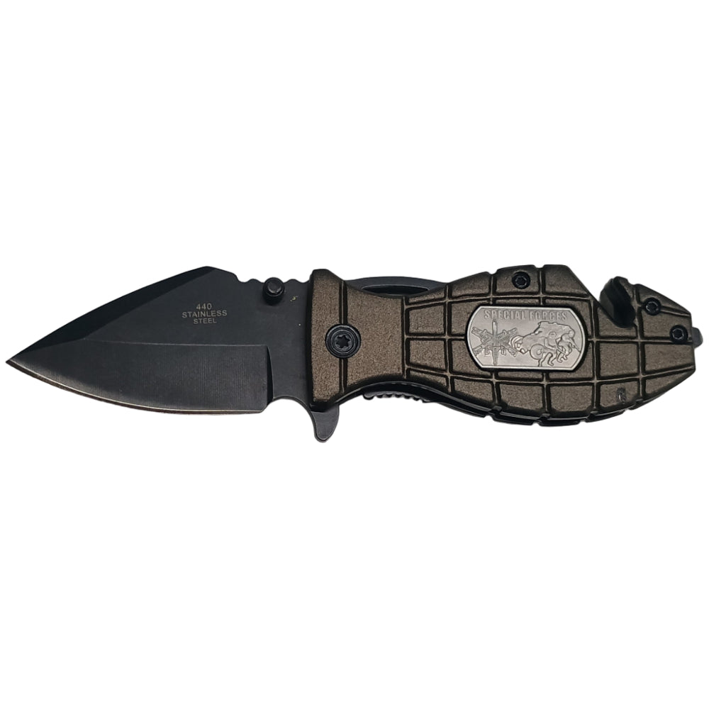 Marlin Grenade-Shaped Tactical Folding Knife - 2.5"