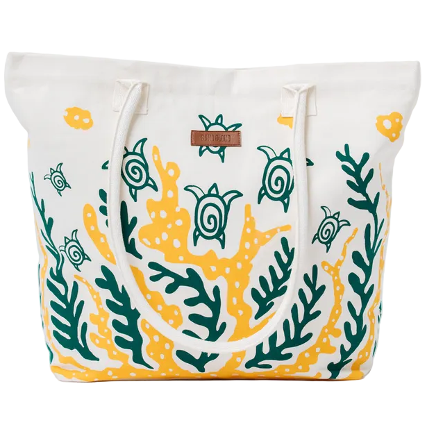 Sand Cloud Cotton Canvas Beach Tote - 16" x 20"