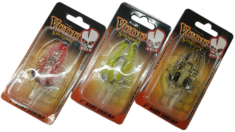 Egret Vudu Baby Shrimp 2" Pre-Rigged Soft Lures - 2 pc.