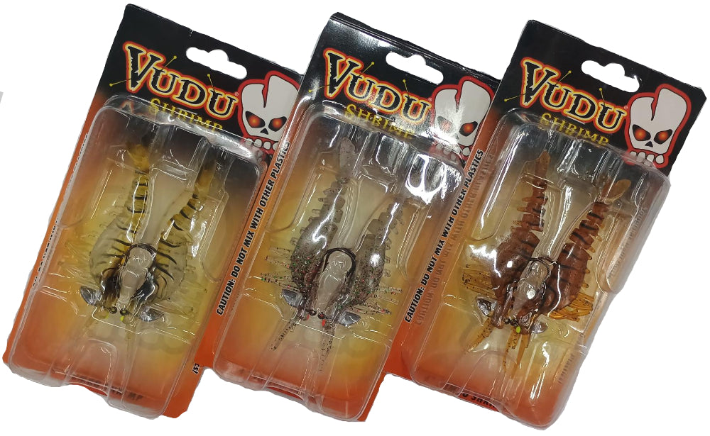 Egret Vudu Jumbo Shrimp 4" Pre-Rigged Soft Lures - 2 pc.