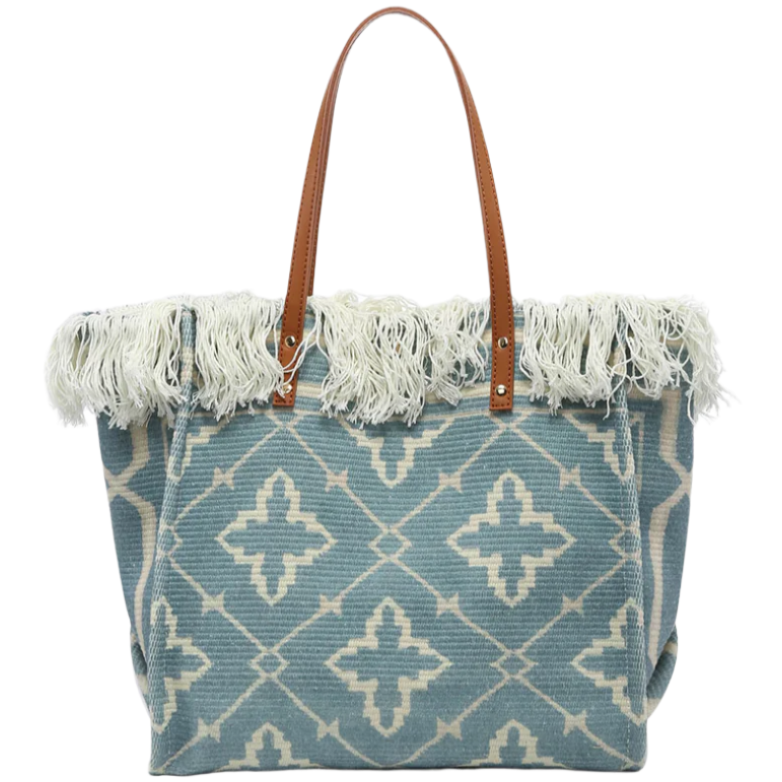 Jen & Co. Madison Hand-Woven Cotton Fringe Tote