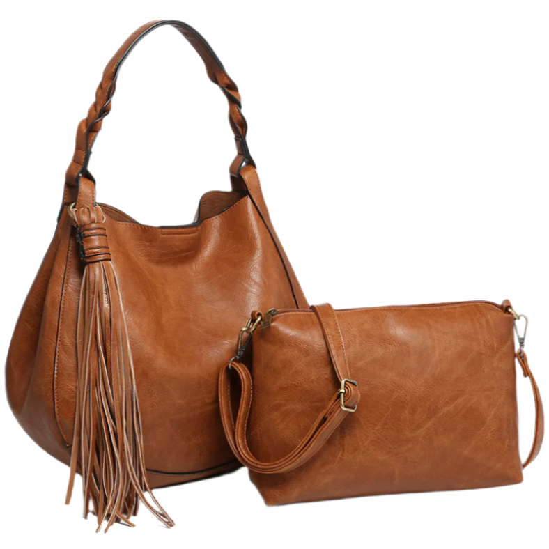 Jen & Co. Eloise Tassel Vegan Leather Hobo Bag