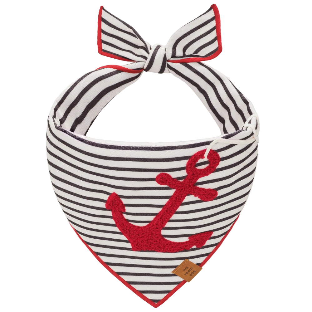Foggy Dog Cotton Applique Bandana - Anchor