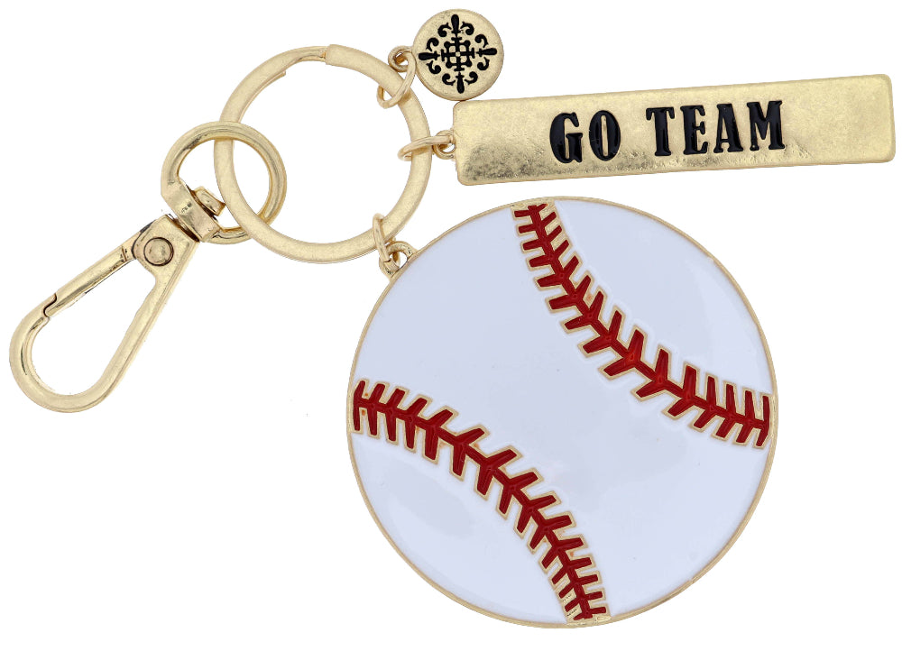 Jane Marie "Go Team" Baseball Keychain