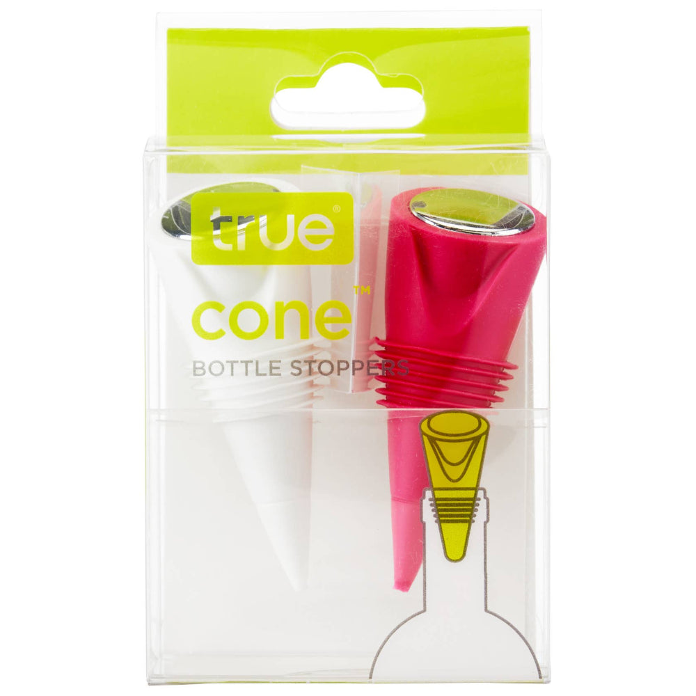 TRUE Cone-Shaped Silicone Wine Bottle Stoppers - 2 pc.