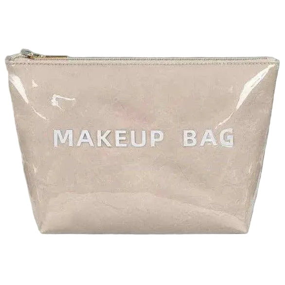 Nash Grey Glossy Vinyl Makeup Bags