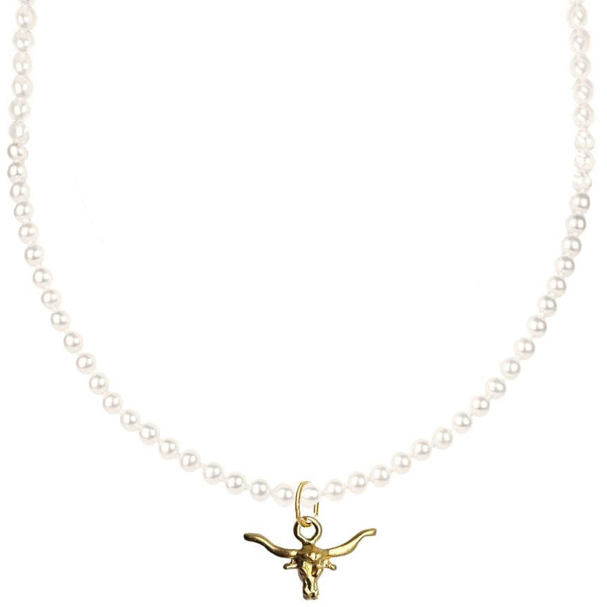 Susan Shaw Alys Gold Longhorn Pendant Necklace