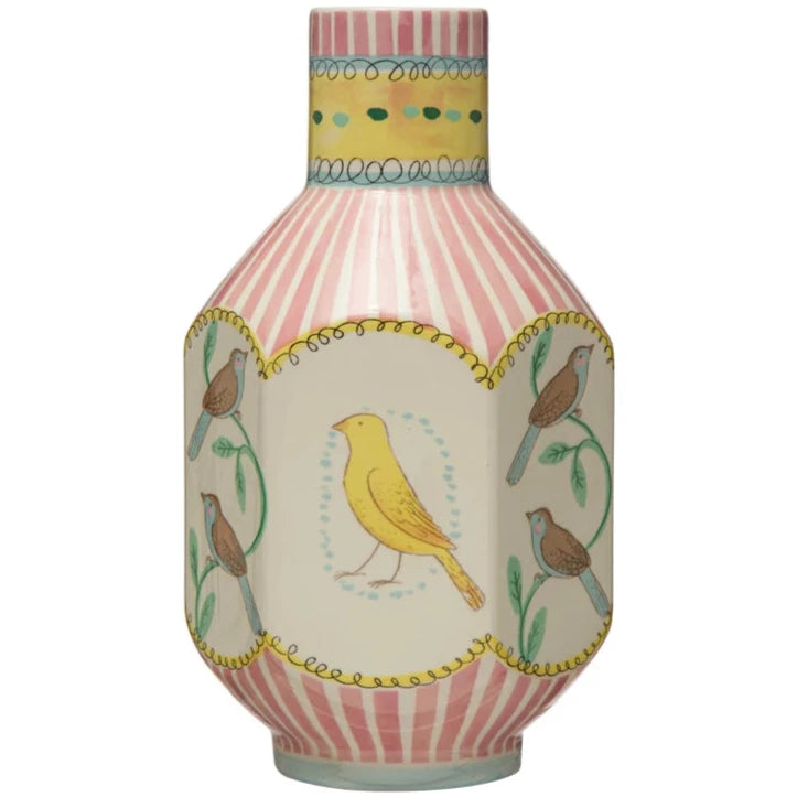 Ceramic Avian Vase - 10.25"