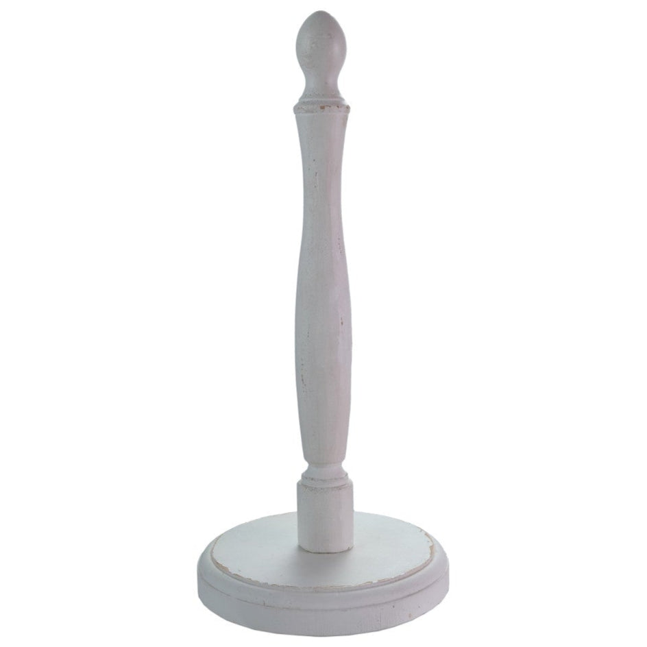 Whitewashed Wooden Vertical Paper Towel Roll Holder