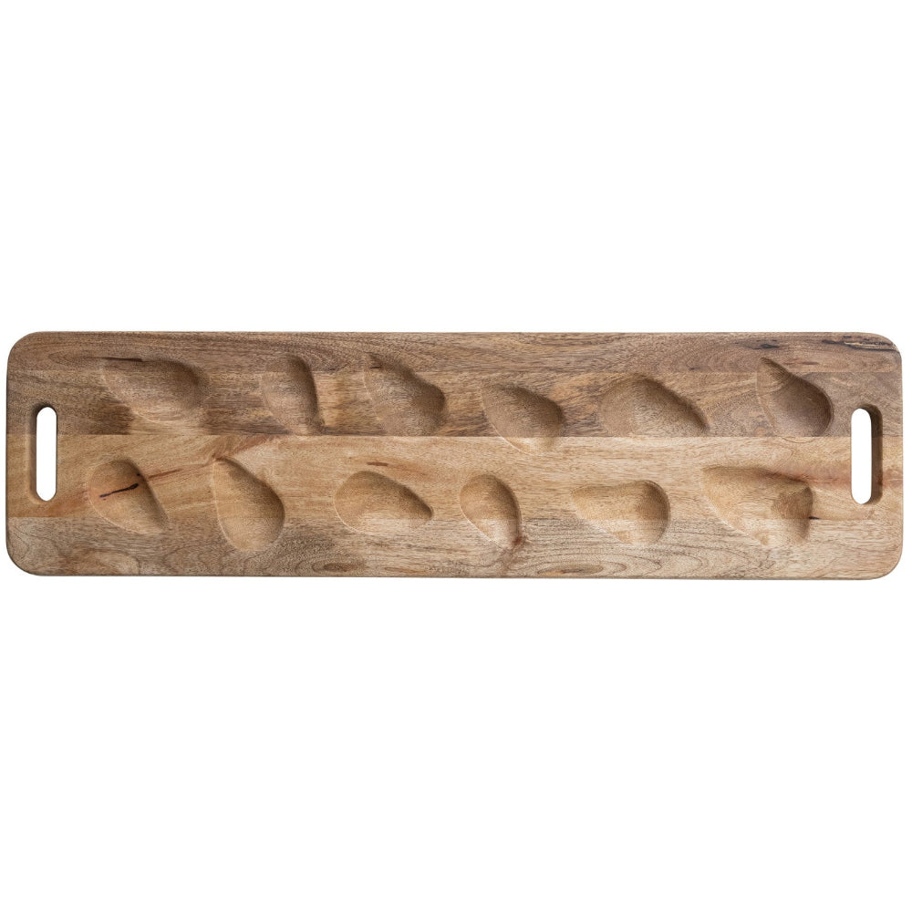 Natural Mango Wood Oyster Serving Board - 10" x 36"