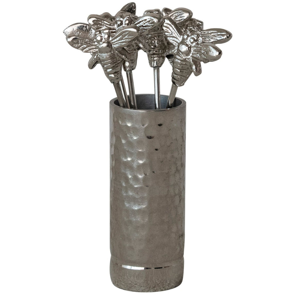 Creative Co-op Stainless Steel Appetizer Picks w/ Aluminum Holder - 7 pc.