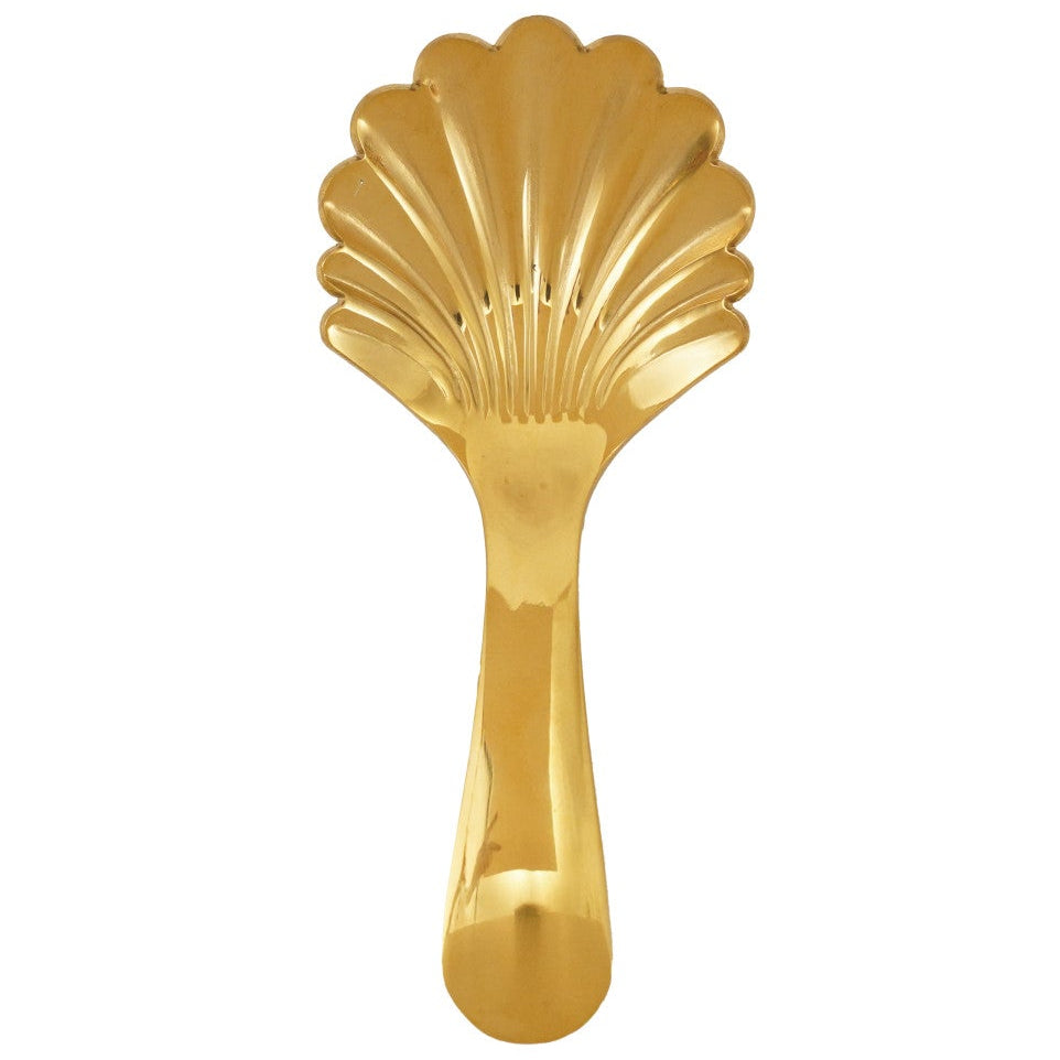 Gold-Finished Stainless Steel Shell-Shaped Spoon - 4"