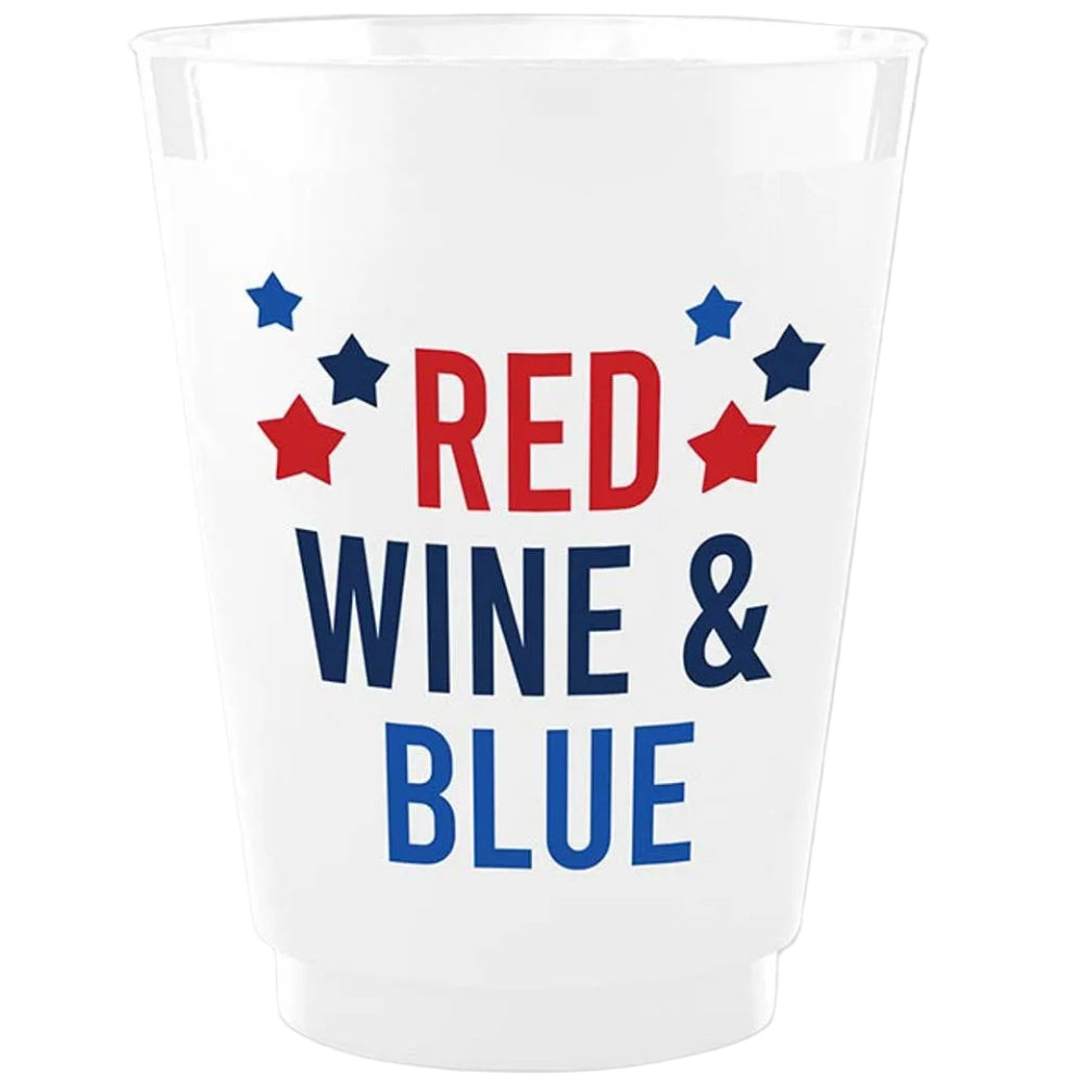 Slant Patriotic Frosted Plastic Party Cups - 8 pc. (16 oz.)