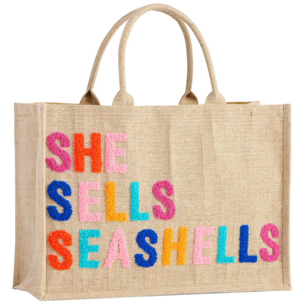 Shiraleah Jute Beach Tote - 7" x 13.5" x 19"
