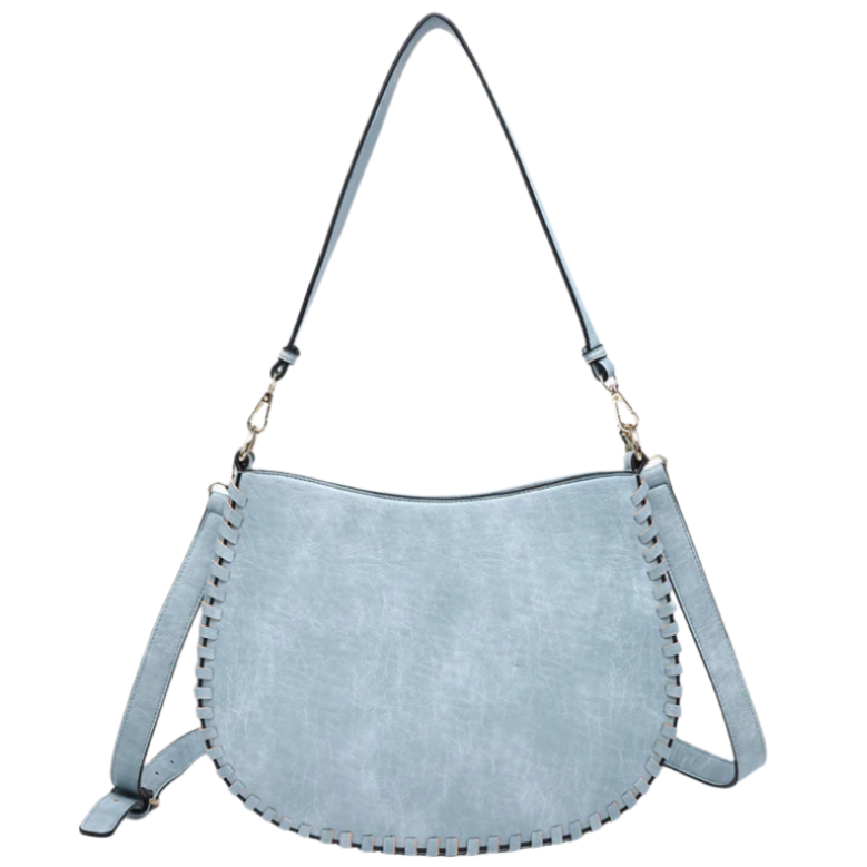 Jen & Co. Raquel Whipstich Vegan Leather Crossbody Saddle Bag