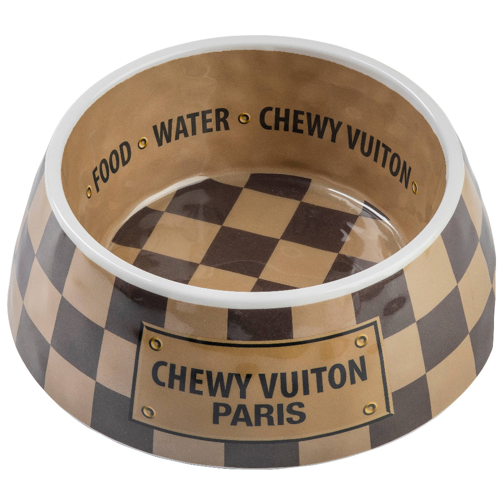"Chewy Vuiton" Melamine Dog Bowl - 7.1"
