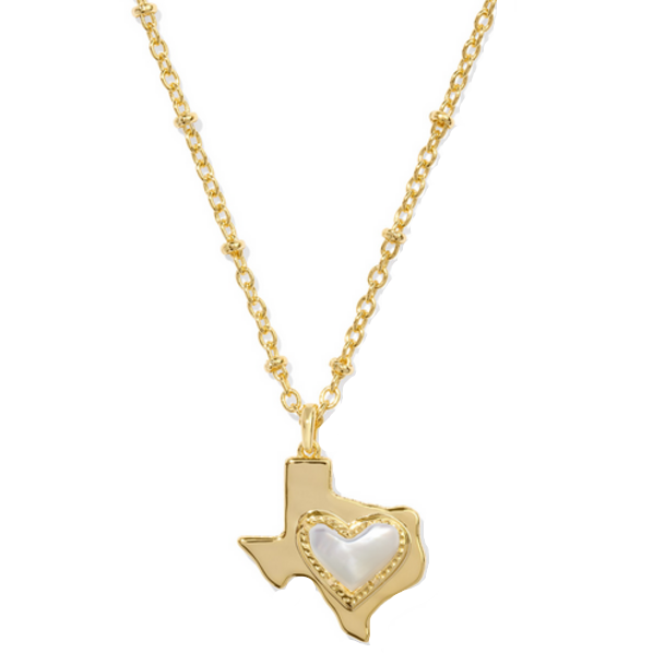 Kendra Scott Ari Heart Gold Texas Pendant Necklace