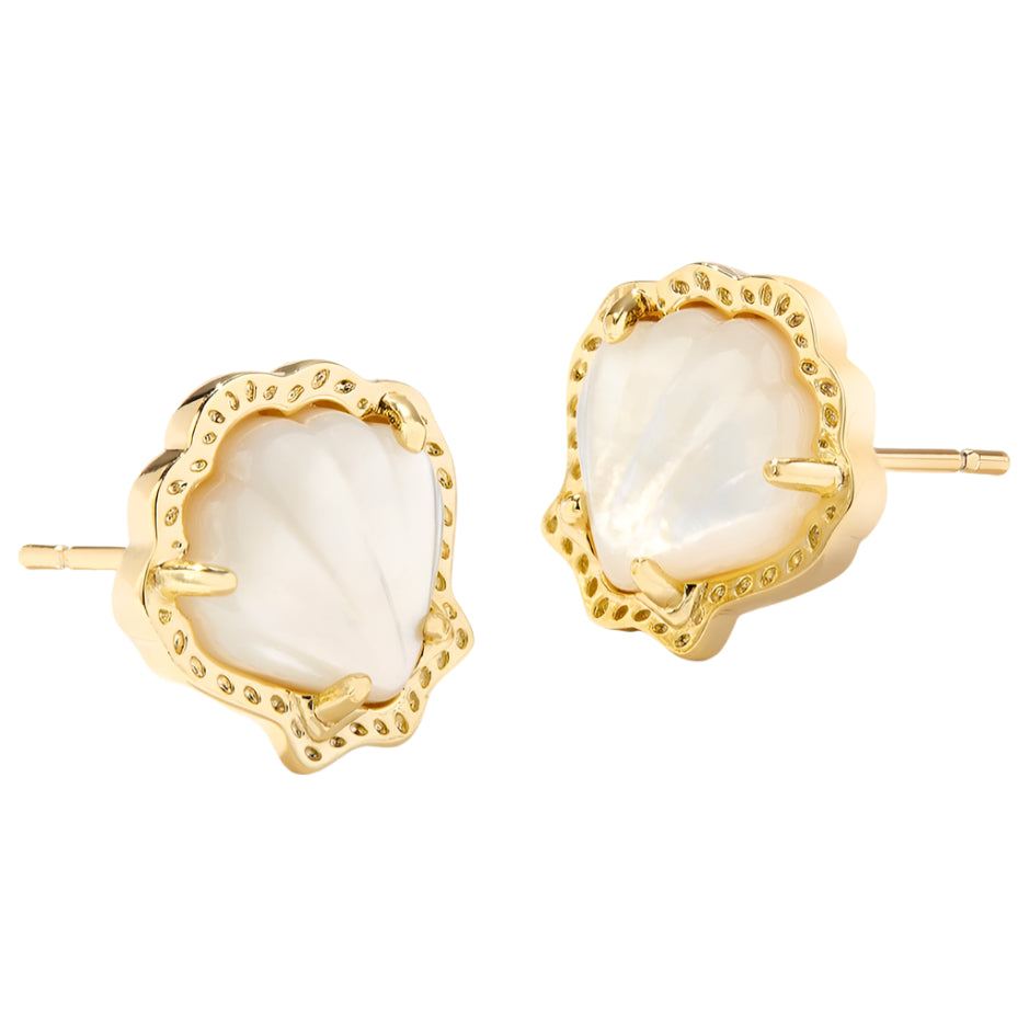 Kendra Scott Brynne Gold Shell Stud Earrings