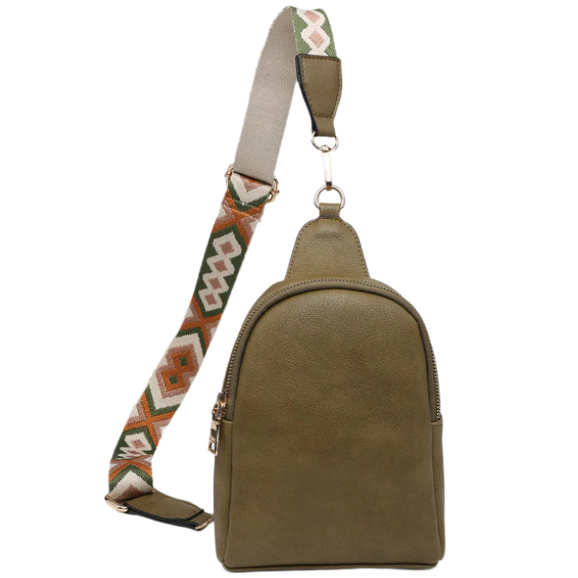 Jen & Co. Ellen Guitar Strap Vegan Leather Sling Bag