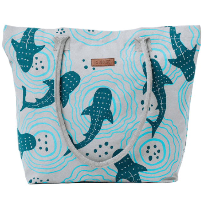 Sand Cloud Cotton Canvas Beach Tote - 16" x 20"
