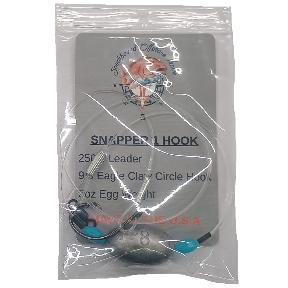 Southbound Offshore Tackle Single-Hook Weighted Snapper Rigs - 8 oz.