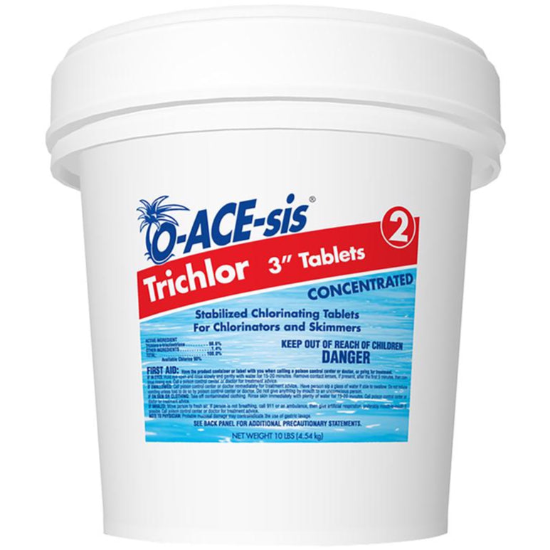 O-ACE-sis 3" Trichlor Chlorine Stabilizing Tablets - 5 lb. to 50 lb.