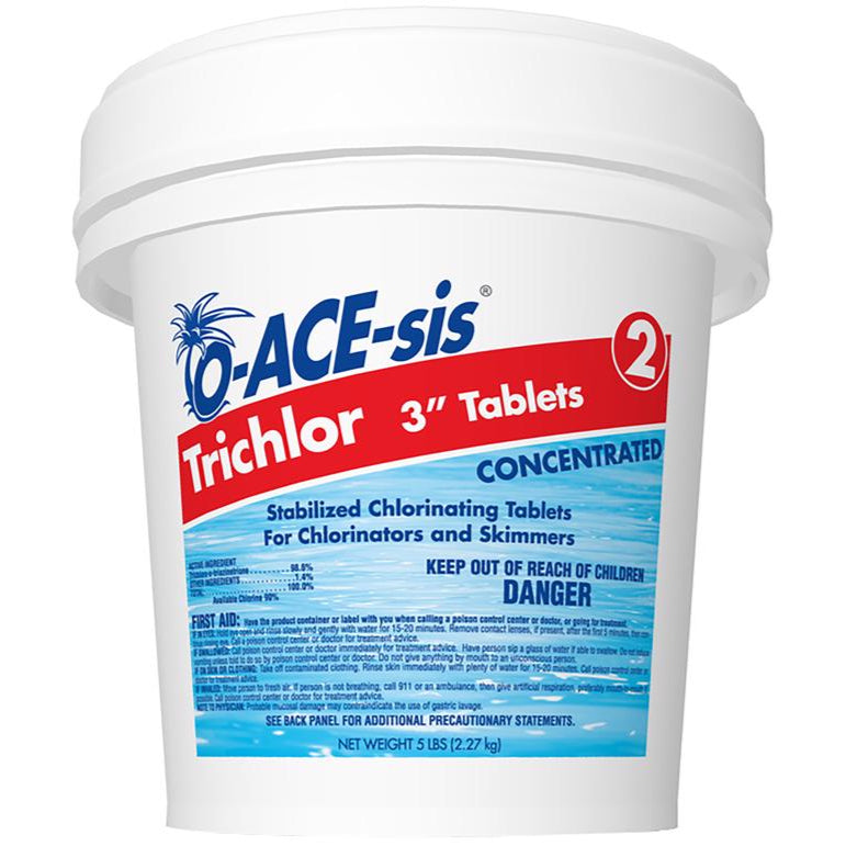 O-ACE-sis 3" Trichlor Chlorine Stabilizing Tablets - 5 lb. to 50 lb.