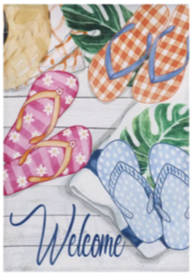 Evergreen "Welcome" Themed House Flags - 28" x 44"
