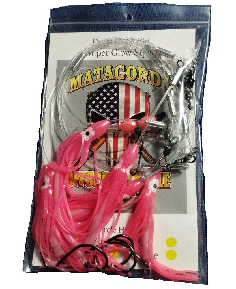 Matagorda Offshore Tackle Super Glow Squid Deep Drop Rigs