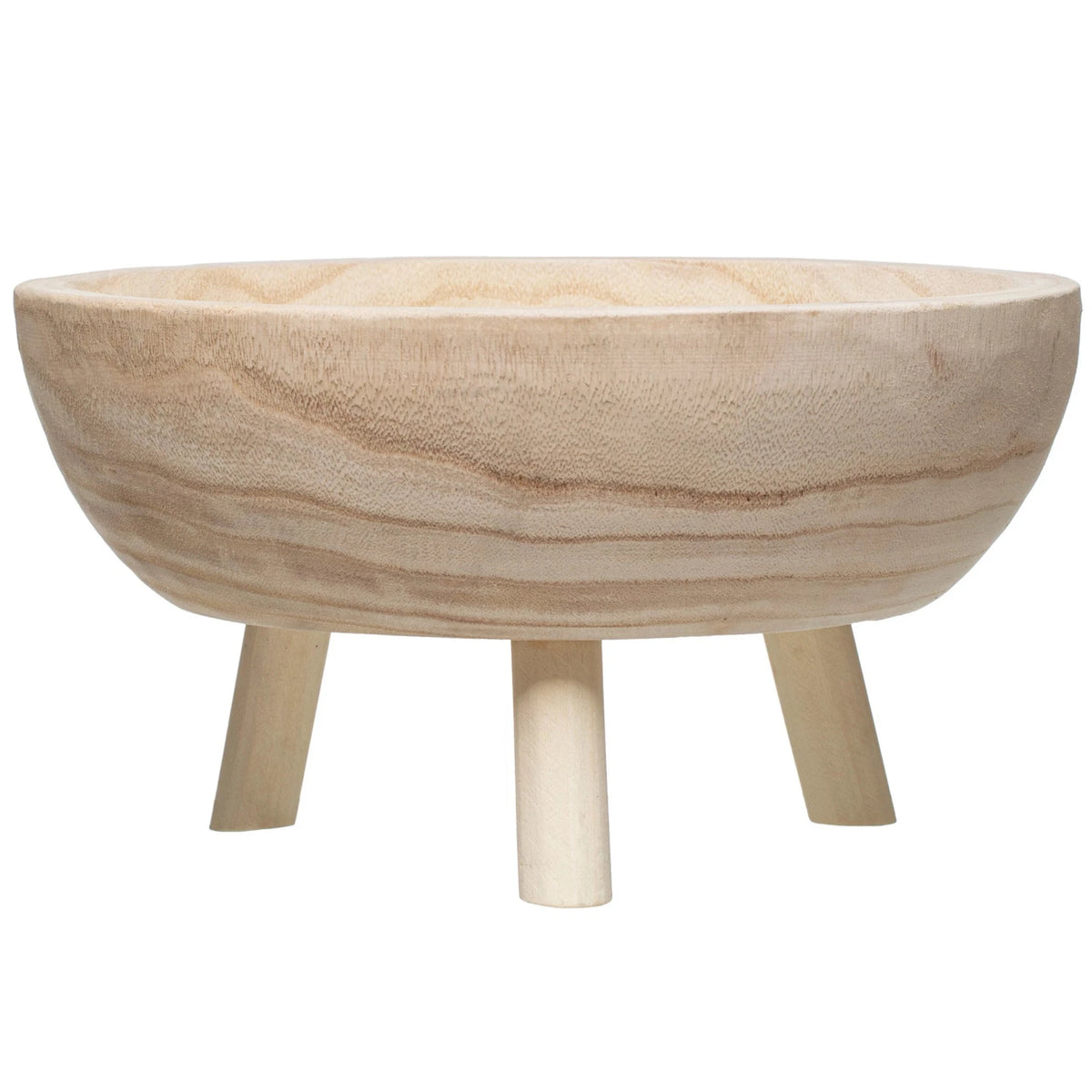Paulownia Wood Footed Bowl - 11.75"