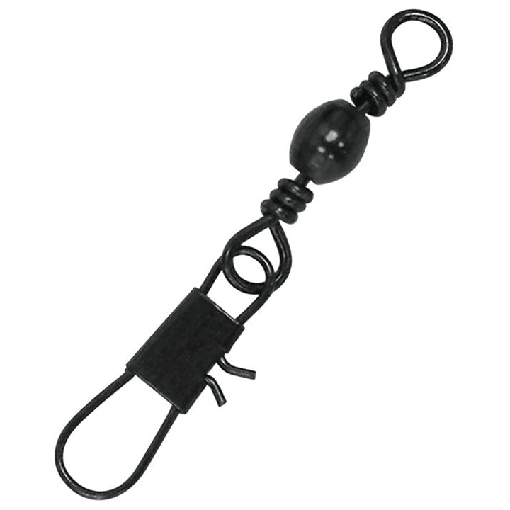 Eagle Claw Black Barrel Swivels w/ Interlock Snap