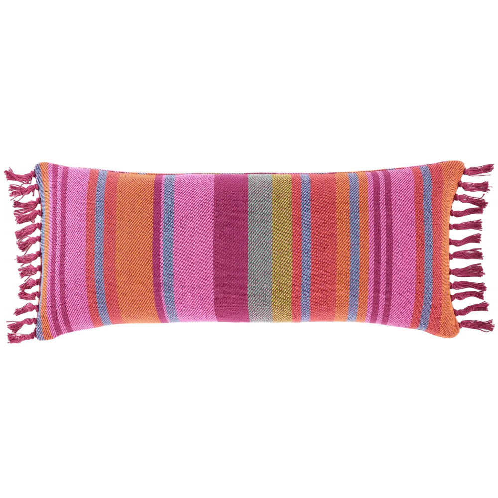 Annie Selke Pilar Stripe Cotton Lumbar Pillow - 15" x 35"