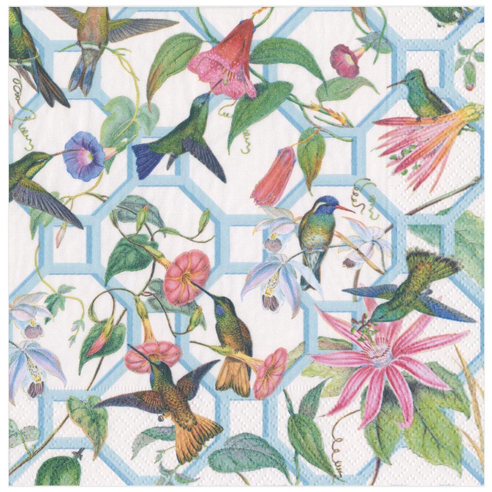 Caspari Hummingbird Trellis Paper Napkins