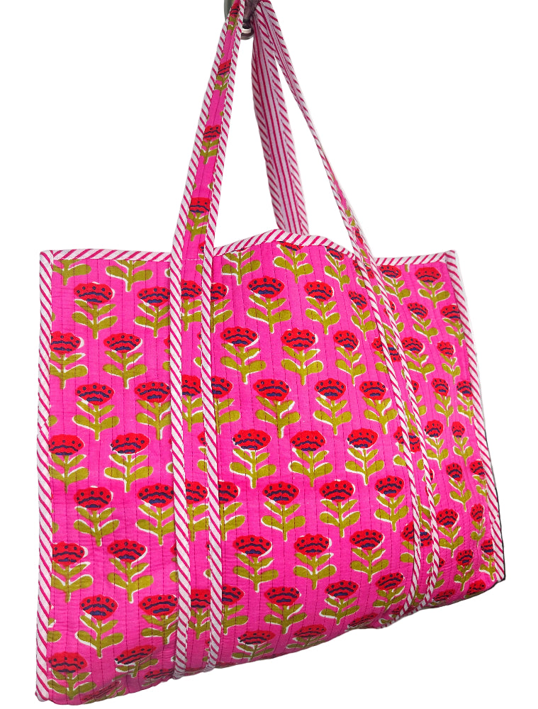 Folklore Couture Quilted Cotton Totes - 17.5" x 17.5"