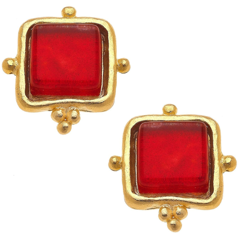 Susan Shaw Madeline Gold Stud Earrings