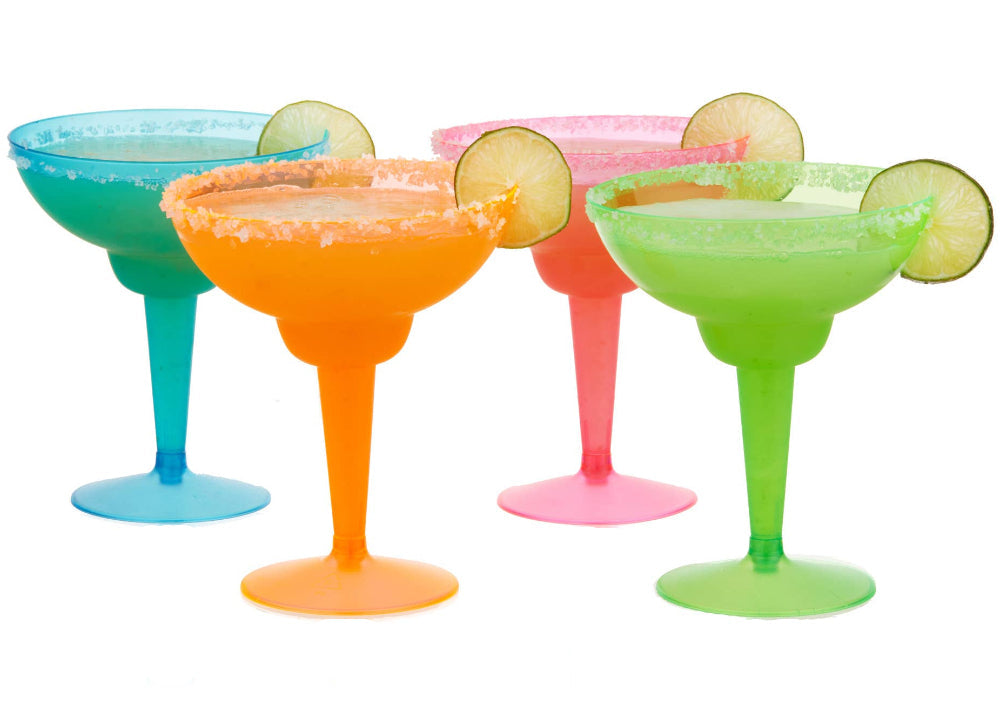 TRUE Plastic Neon Margarita Cups Party Set - 12 pc.