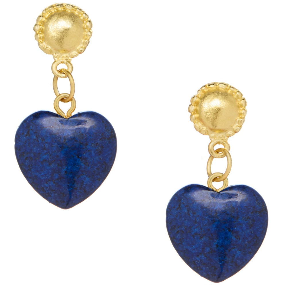 Susan Shaw Loren Heart Gold Earrings
