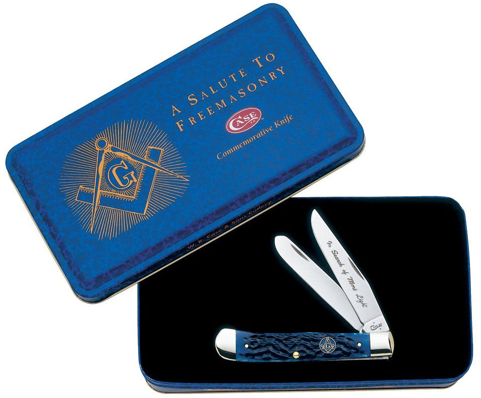 Case Masonic Trapper 2-Blade Folding Knife w/ Gift Tin