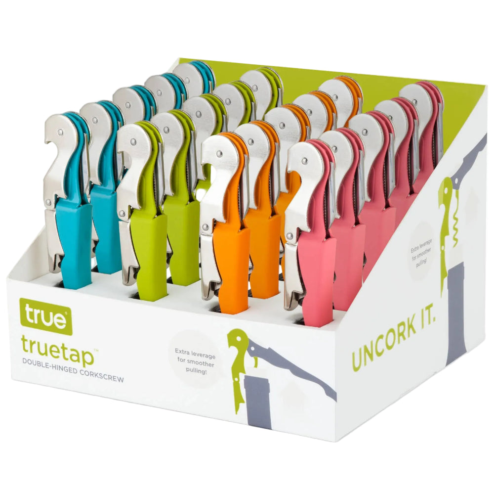 TRUE Truetap Double-Hinged Folding Stainless Steel Corkscrew
